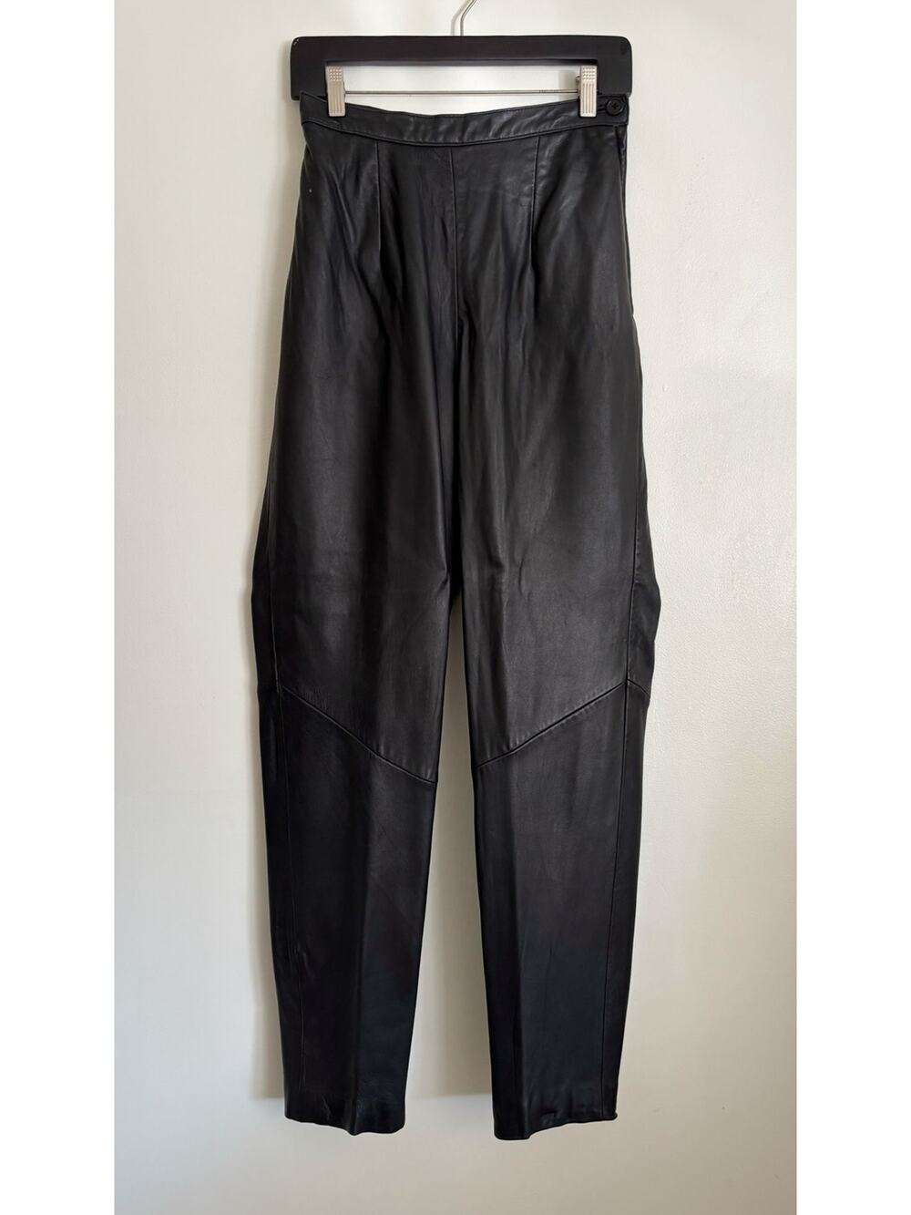 Black Vintage Valerie Stevens New Zealand Lambskin High Rise Leather Pants 6
